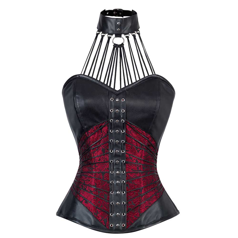 Attitude Corsets - Elayoë survêtement corset - Noir/Rouge